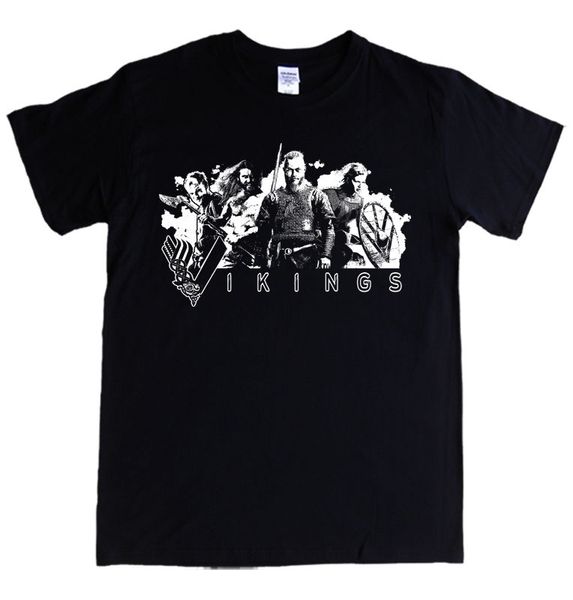 

vikings t-shirt s- 3xl ragnar lothbrok lagertha rollo floki logo men tee for sale natural cotton t shirts plus size