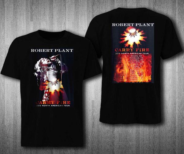 

robert plant tour 2018 с добавленными дата футболки печать tee мужчины с коротким рукавом одежда top tee дизайн футболки повседневная прохла