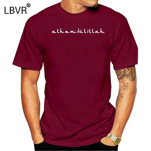 

alhamdulillah grateful praise muslim t-shirt brand summer style men o-neck short-sleeved slim fit printed tee