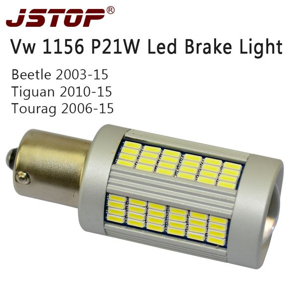 

jsvw beetle toureg car led brake lights 12-24vac 4014smd ba15s auto brake lamp canbus p21w 1156 6000k led bulbs