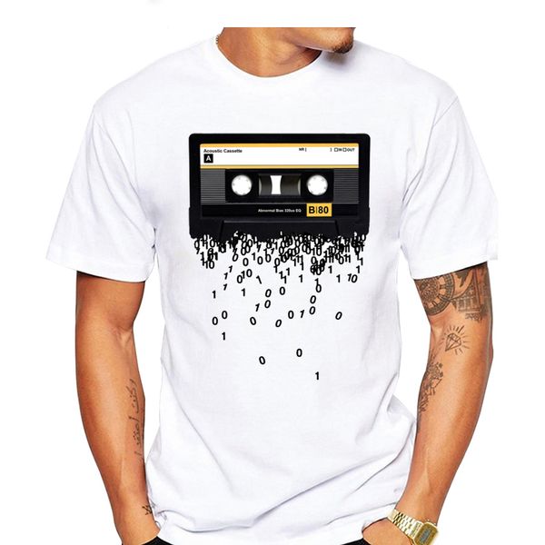 

unny retro cassettes printed t-shirt men's funny creative 80's music the death of the cassette tape tshirt streetwear