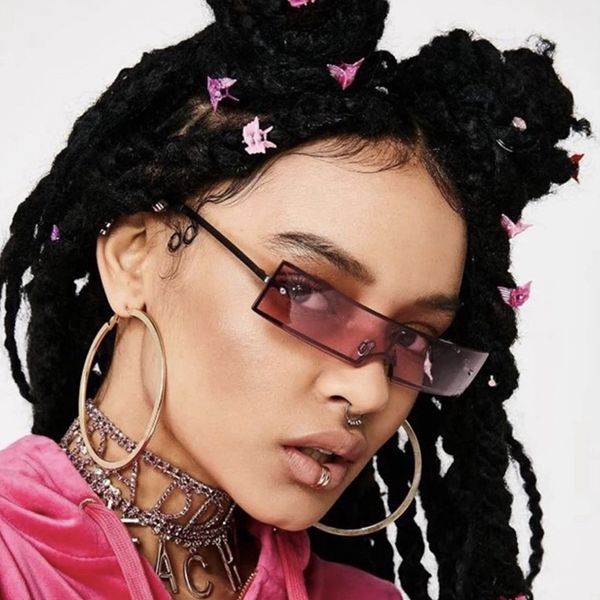 

прямоугольник солнцезащитные очки женщины one piece солнцезащитные очки для девушек мода марка дизайнер frames очки металла-мужчин с антибли, White;black