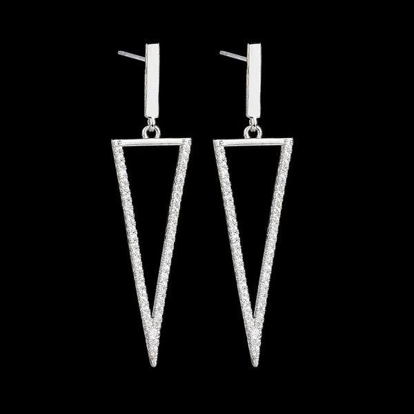 

romantic crystal cubic zirconia long fringed 925 sterling silver earrings fashion earrings online wholesale, Golden