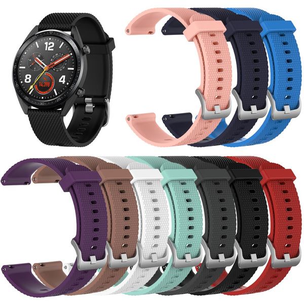 

double color rubber watchband silicone replacement strap band for huawei magic/watch gt/ticwatch pro wrist bracelet