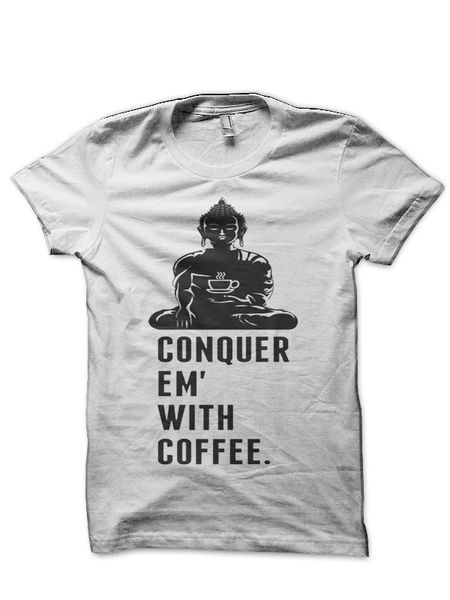 

buddha having coffee half sleeve t shirt
