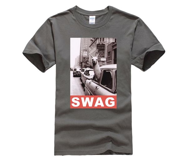 

men's print casual 100% cotton t shirt popular 2019 swag alpaca taking taxi cab new york london cartoon fun t shirt
