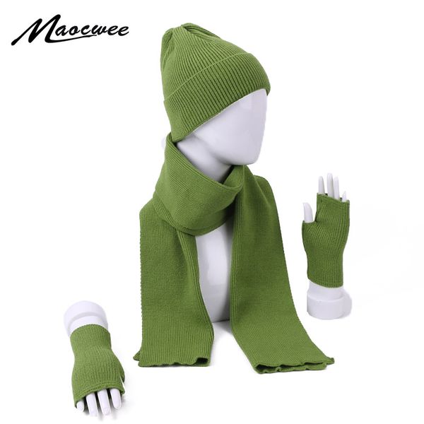 

3pcs/set scarf hat gloves set three-piece winter warm set fleece slouchy beanie hats scarves warm clothing kit for men women s1, Blue;gray