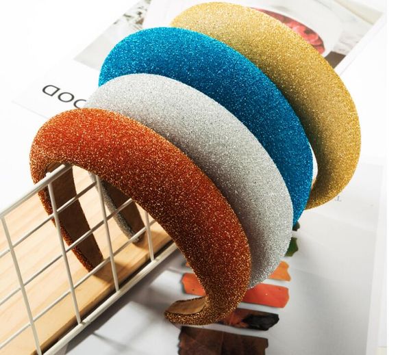 

fashion high-grade gold silk fabric hair hoop female temperament wild european and american personality headband super fairy, Silver