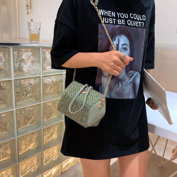 

ocardian wild messenger bags solid women small bag women shoulder bag bucket zipper shoulder color stitching crossbody