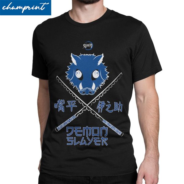 

men's demon slayer kimetsu no yaiba inosuke hashibira t shirt o neck clothes leisure short sleevetees gift idea t-shirts