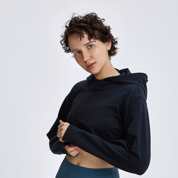 

nepoagym benefits loose fit cropped hoodie loopback material workout shirts for women long sleeve yoga crop top, White;red