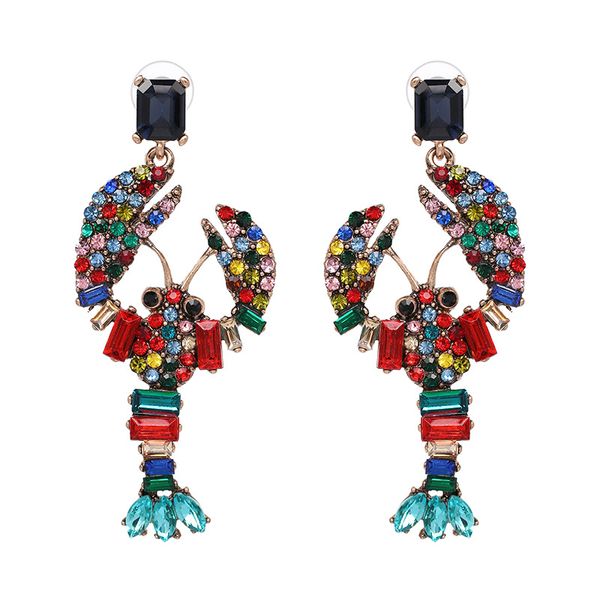 

new trendy crystal pendients drop earrings for woman fashion bohemian multicolor lobster earrings luxury jewelry oorbellen, Silver