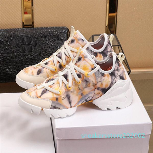 

new b22 b23 men women low flat casual shoes canvas calfskin trainers shoes obliques white technical knit retro patchwork sneaker s02, Black