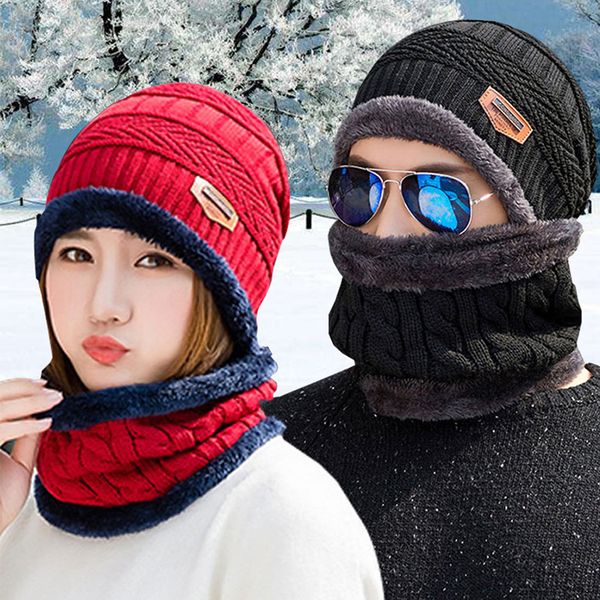 

hat and neck suit women's autumn and winter korean fashion all kinds of sweet lovely knitting winter warm student wool hat, Blue;gray