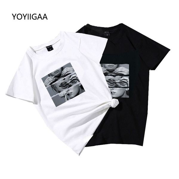 

basic women t-shirt summer short sleeve female tshirt harajuku lady yong girl shirts tees o-neck women's t-shirts, White