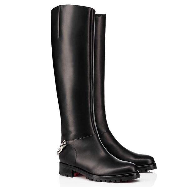

winter woman tall boots luxurious brand red bottom tall over-knee boot karitube black sheeskin suede calfskin genuine leather wedding party