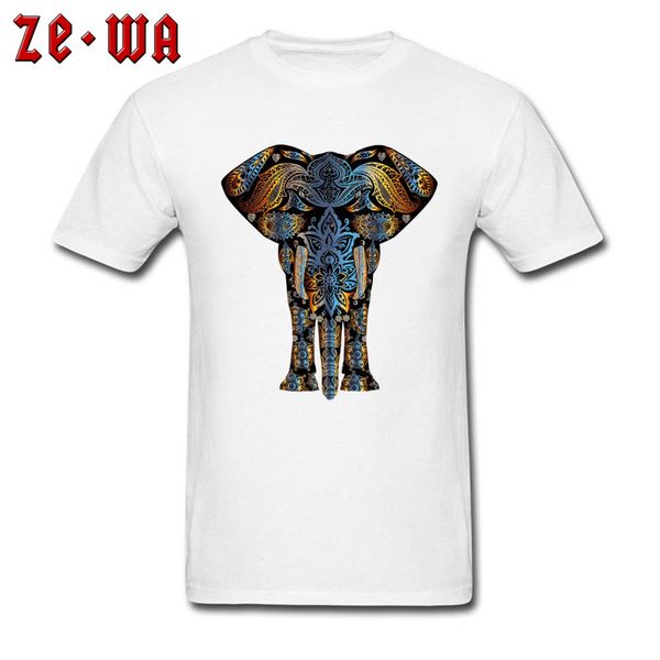 

t-shirt men tshirt white t shirts mandala elephant print clothes summer plus size cotton tees ing
