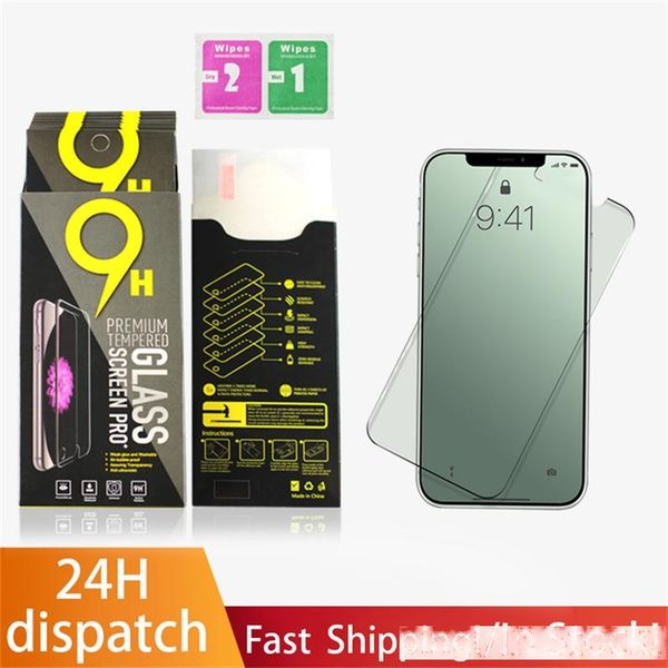 

wholesale screen protector for iphone 11 pro xs max xr 7 8 plus tempered glass for lg stylo 5 moto e6 protector film 0.33mm with paper box