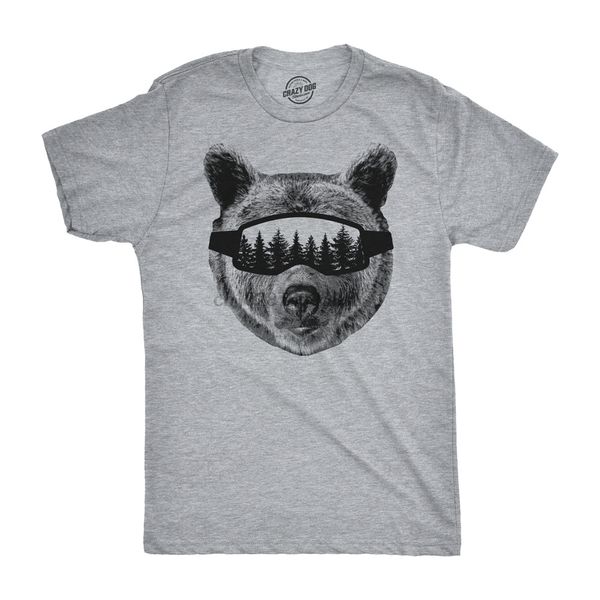 

mens ski bear tshirt funny outdoor winter sports tee for guys