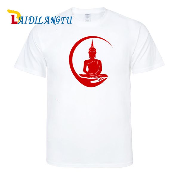 

summer t shirt men's short-sleeved cotton t-shirt buddha statues men bottoming shirt solid color casual clothes male & tees