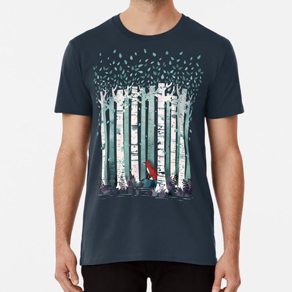

the birches t shirt birch forest woods nature red green blue watercolor watercolour