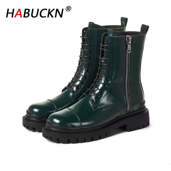 

habuckn fashion women retro ankle boots spring and autumn thick bottom woman girls knight boots casual all-match, Black