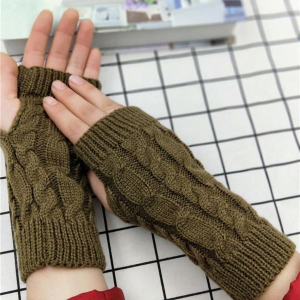 

зима женщины шерсть половина finger перчатки twist вязать теплый пару езда игра теплое прикосновение перчатки экрана, Blue;gray