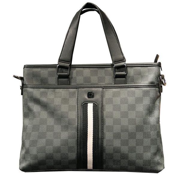 

2020 new check men's bag handbag hand held briefcase business single shoulder messenger bag leisure document fashion card