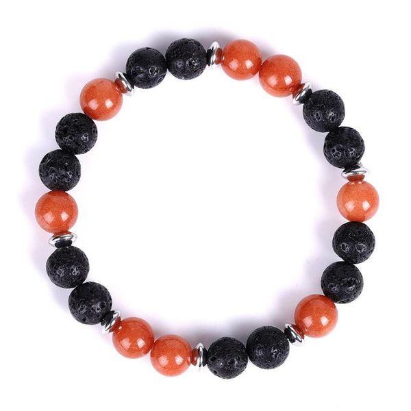 

6pcs natural white turquoises double color bracelet stainless steel aventurine lava rock meditation for jewelry making free, Golden;silver