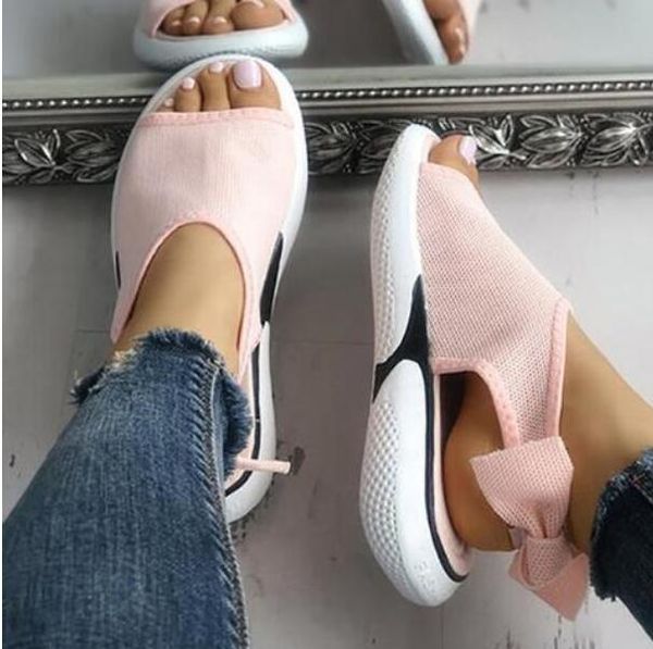 

dress shoes fashion women sandals 2021 breathable soft comfort shopping ladies walking summer platform mesh size 40, Black