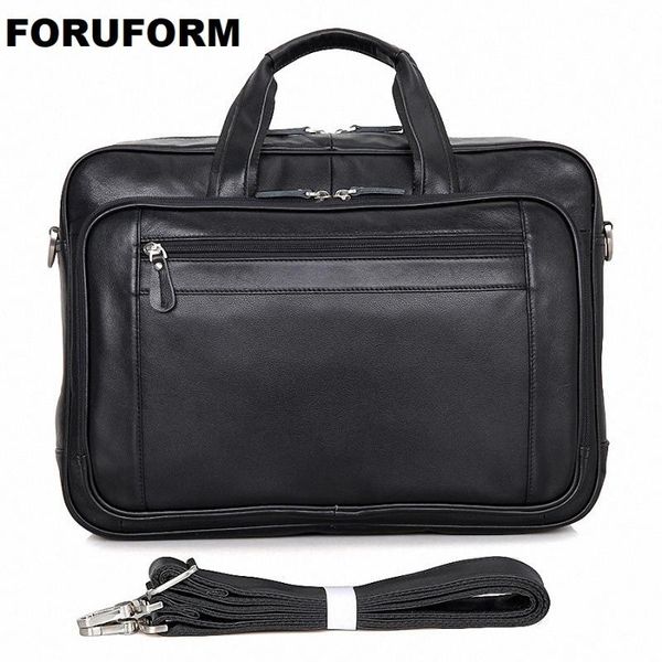 

genuine leather men's briefcase business briefcase 17"lapbag shoulder bag men's messenger tote handbag li-1579