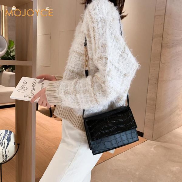 

designer vintage alligator women's handbags female shoulder bag women retro pu leather solid color shoulder handbag