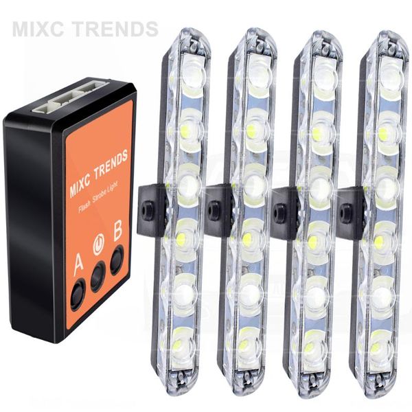 

4x6 led flashing strobe ambulance light 12v car auto led firemen emergency warning lights day running drl flasher light