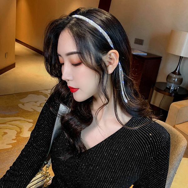 

группы forseven серебро цвет длинные кисточки кристалл галстуки женщины девушки день рождения обручальное невеста noiva свадьба волосы, Golden;silver