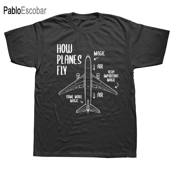 

novelty how planes fly engineer pilot airplane t-shirt mens short sleeves oversized hip hop printed t shirts tees