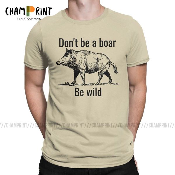 

men t-shirts wild boar pig animal awesome 100% cotton tees short sleeve t shirt round neck clothing gift idea
