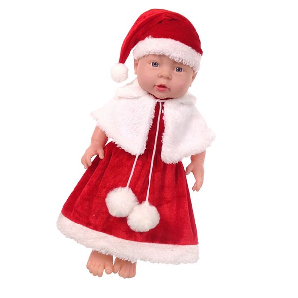 

newborn baby girl doll simulation reborn toddler doll with christmas dress