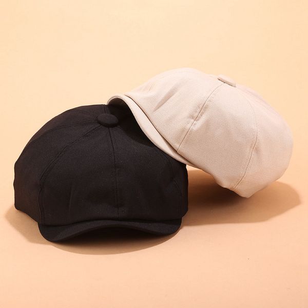 

autumn winter hat for women men duck tongue berets wild solid color forward cap men casual wild octagonal simple painter hat cap, Blue;gray