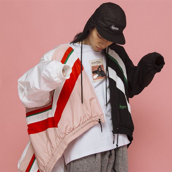 

thintenda jacket parkas for mens thin jackets mens winter jacket parka streetwear hip hop warm men parka loose coats, Black