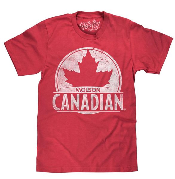 

molson canadian t-shirt - molson maple leaf beer shirt (red