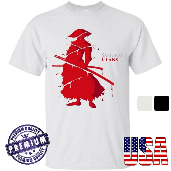 

samurai clans - mens t shirt guys oriental japan sword yakuza clothing tee