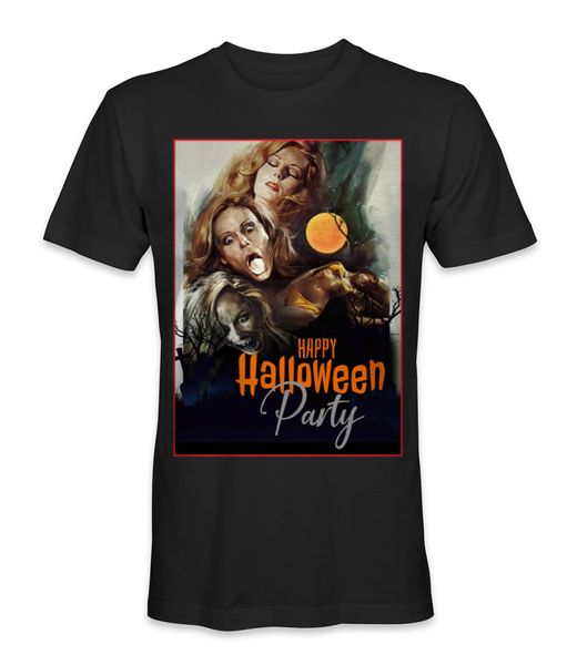

happy halloween party evil portrait picture t-shirt popular tagless tee shirt