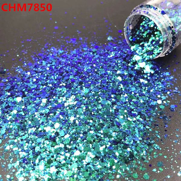 

nail glitter 100g chameleon mermaid flakes decorations powder sequins spangles polish manicure nails art, Silver;gold