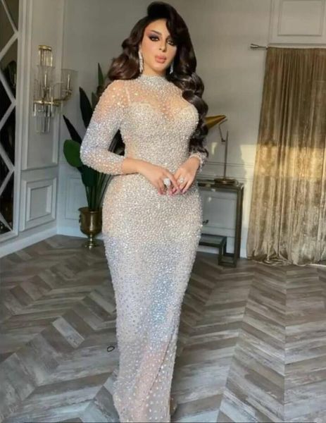 

evening dress yousef aljasmi kendal jenner women dress kim kardashian mermaid high neck sheath silver crystal long sleeve, Black;pink