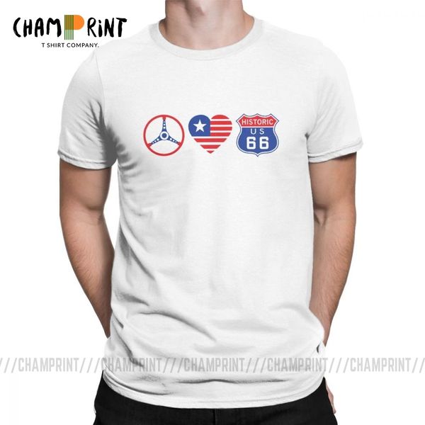 

vintage peace love us66 t-shirts men t shirt route 66 mother road american classic retro oldschool tee shirt plus size clothing