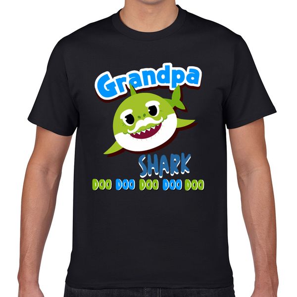 

t shirt men grandpa shark doo doo doo fashion white geek short male tshirt xxxl