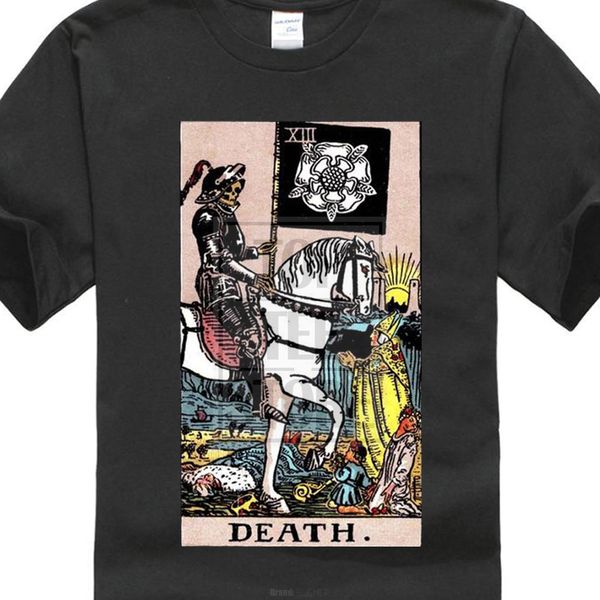 

рассказывающие death t9 tshirt райдера таро карты фортуна оккультизм колдовство футболки высокого качества тавра смешных