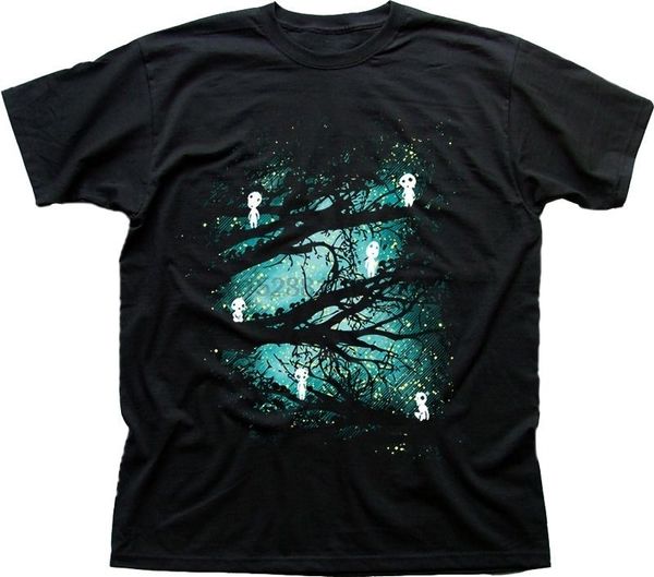 

мононоке forest spirit кодама totoro miyazaki black printed t shirt fn9400 mens t shirt лето o шеи 100%