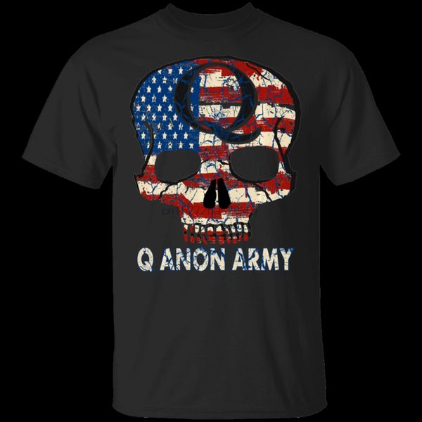 

q anon patriotic skul flag anon army cracked print black t shirt m xxxl