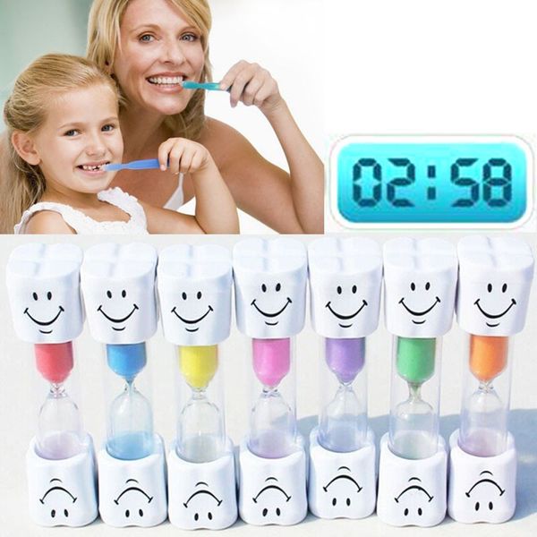 1Pc Sorriso Viso Clessidra Bambini Bambini Spazzolino da denti Timer 3 minuti Sorriso Clessidra Pulizia dei denti Clessidra Doccia Sand Time Clock